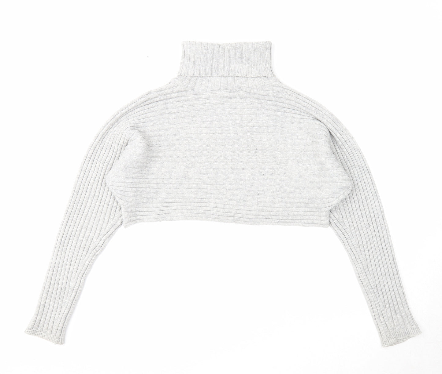 New Look Womens Grey Roll Neck Acrylic Pullover Jumper Size M