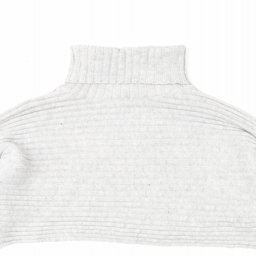 New Look Womens Grey Roll Neck Acrylic Pullover Jumper Size M