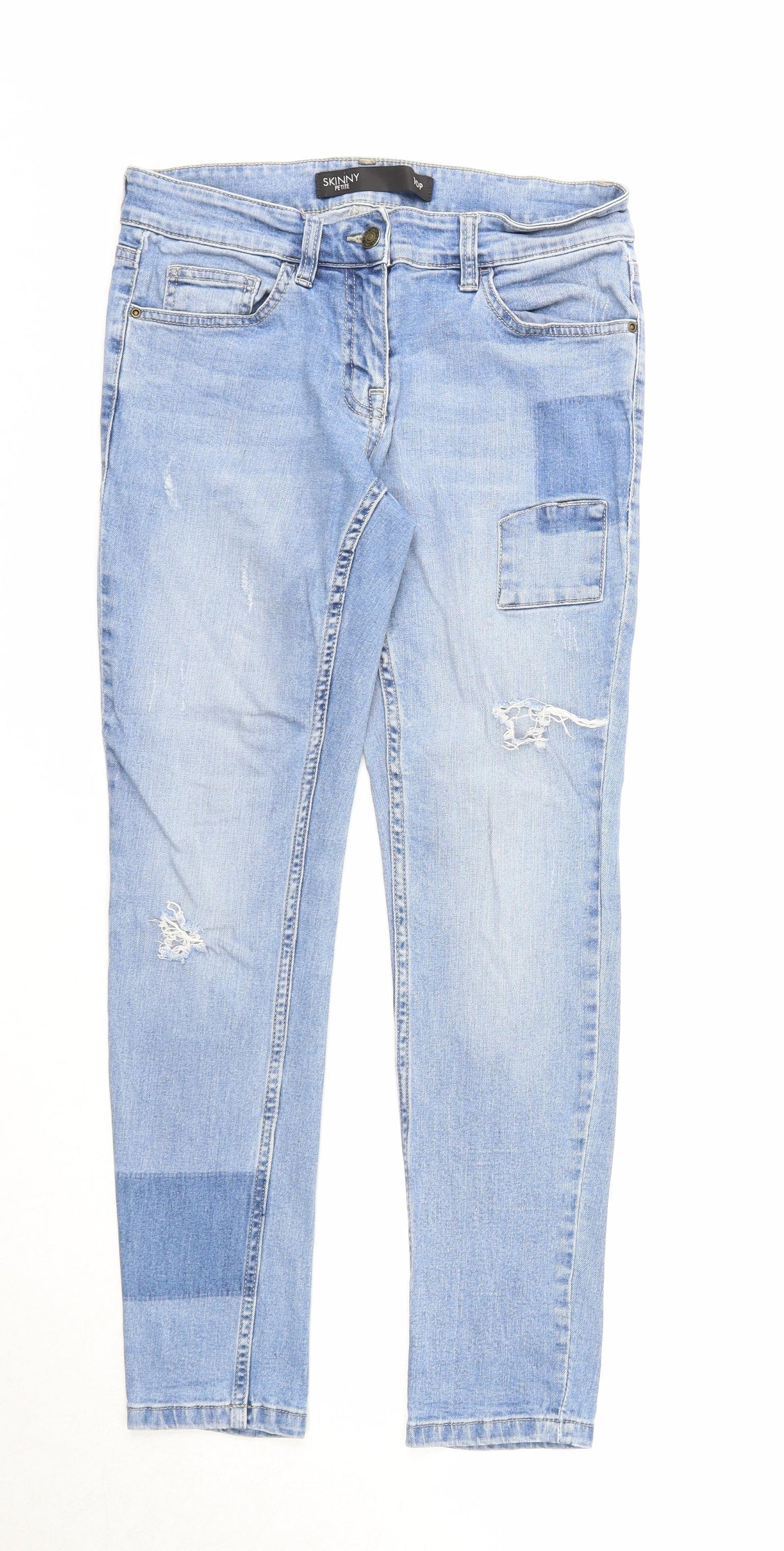 NEXT Womens Blue Cotton Straight Jeans Size 10 Regular Zip