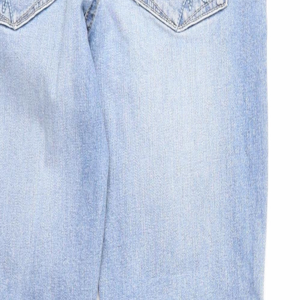 NEXT Womens Blue Cotton Straight Jeans Size 10 Regular Zip