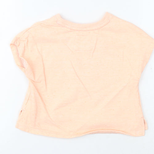 NEXT Girls Orange Cotton Basic T-Shirt Size 3-4 Years Round Neck Pullover - Rabbit You Got This
