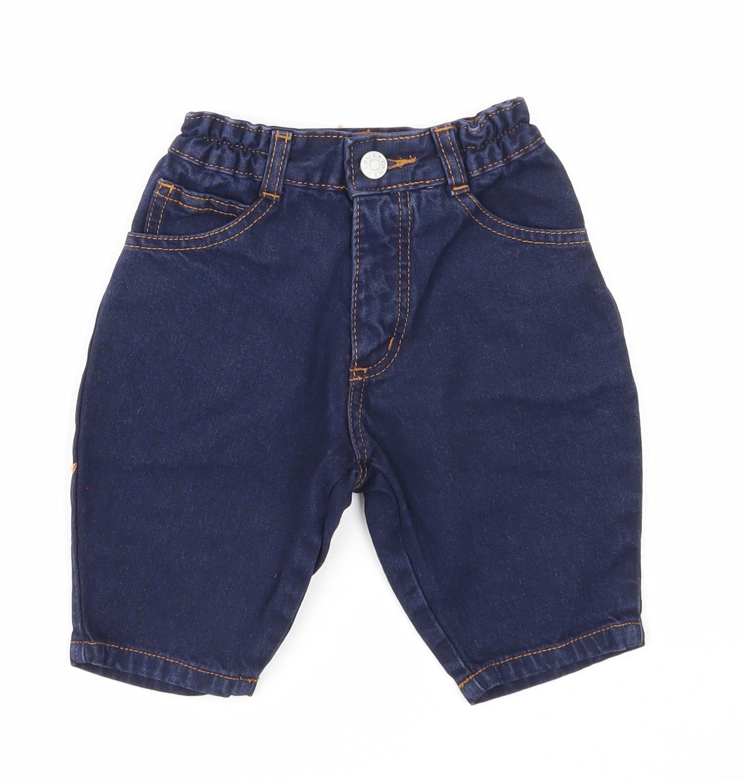 NEXT Boys Blue Cotton Capri Jeans Size 3-6 Months Zip