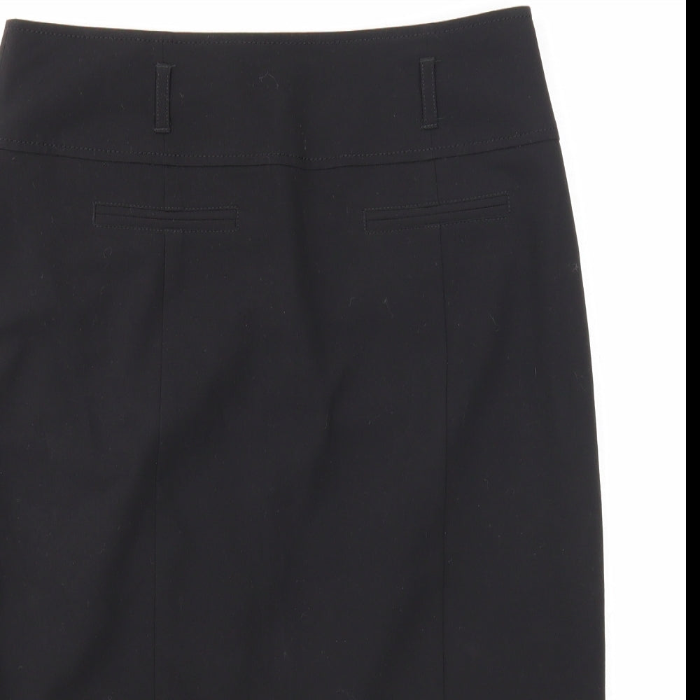 Dorothy Perkins Womens Black Polyester A-Line Skirt Size 12 Zip