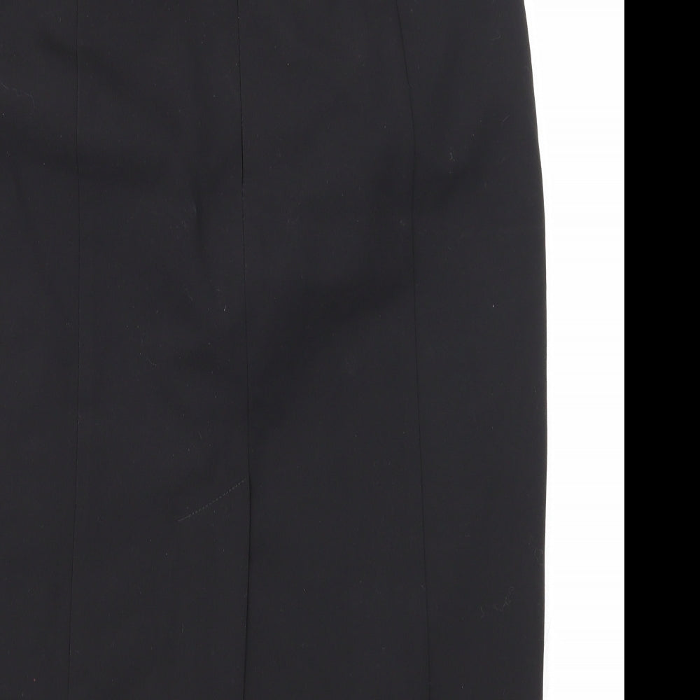 Dorothy Perkins Womens Black Polyester A-Line Skirt Size 12 Zip