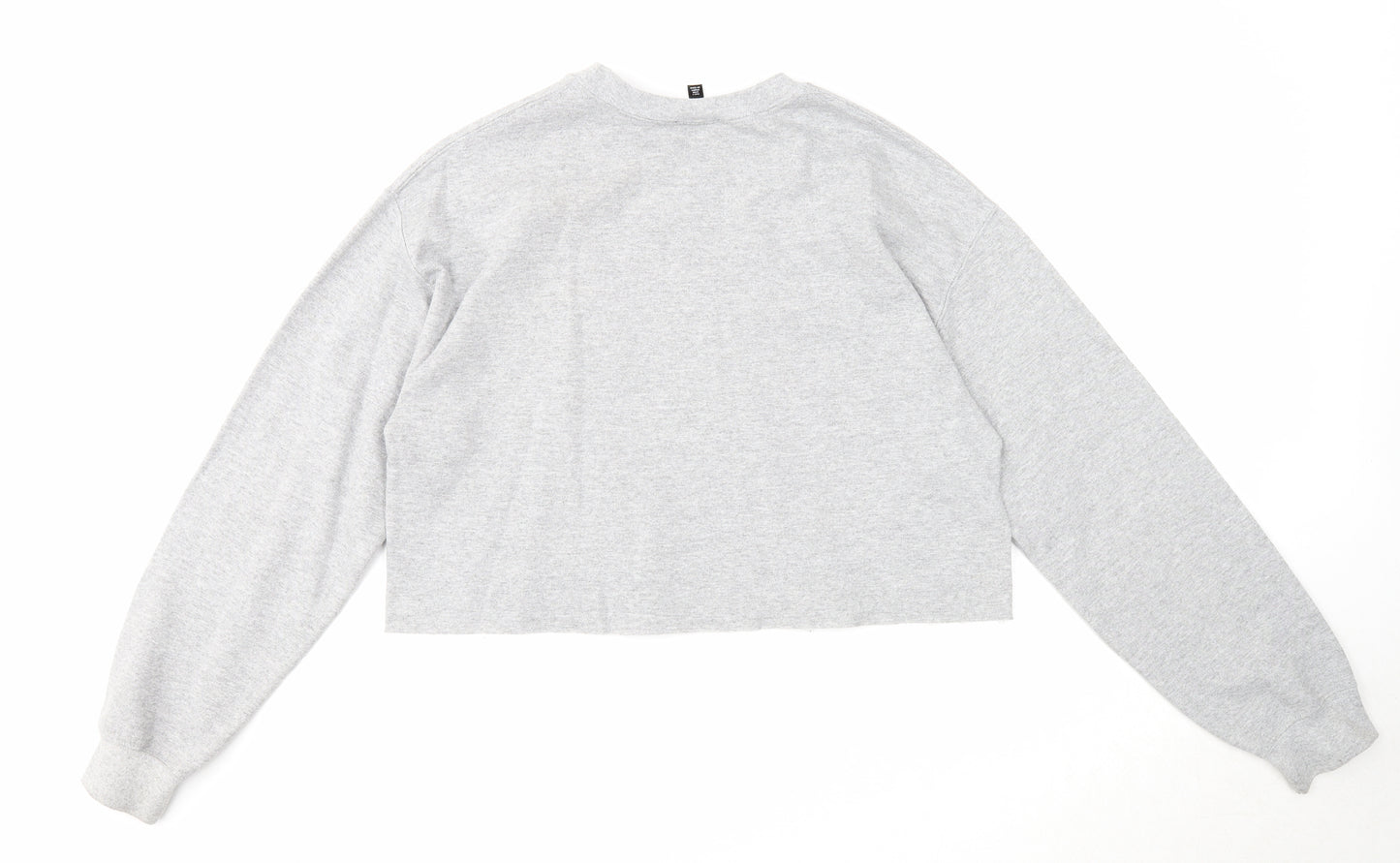 Topshop Womens Grey Cotton Pullover Sweatshirt Size M Pullover - Amour