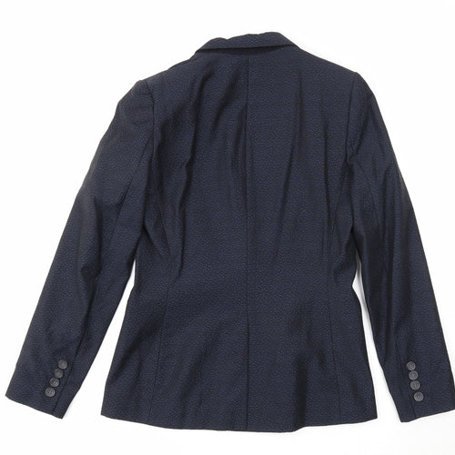 NEXT Womens Blue Polyester Jacket Suit Jacket Size 10