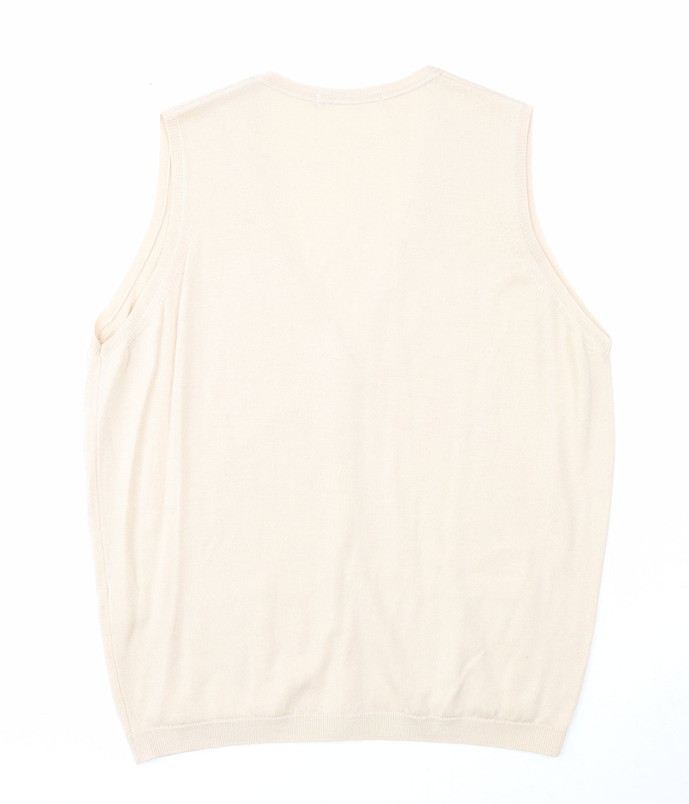 EWM Womens Beige V-Neck Wool Vest Jumper Size 18