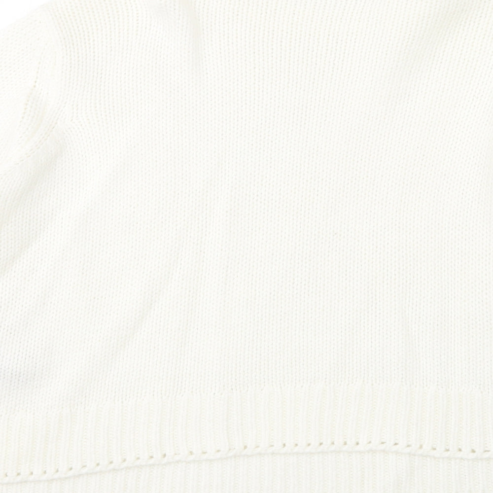Lipsy Womens White Round Neck Acrylic Pullover Jumper Size 12