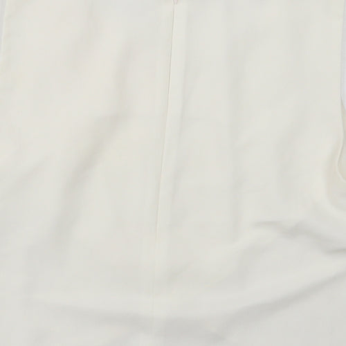 Miss Selfridge Womens White Polyester Basic Tank Size 12 Round Neck