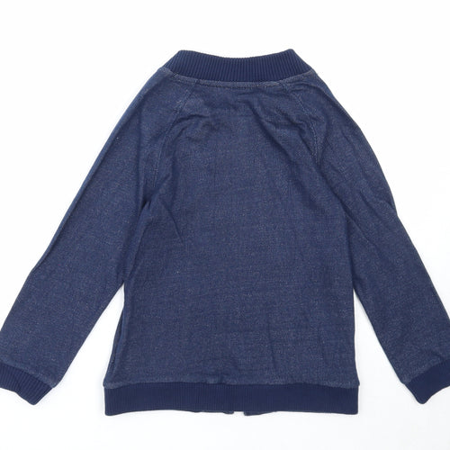 Mothercare Boys Blue Cotton Full Zip Sweatshirt Size 6 Years Zip