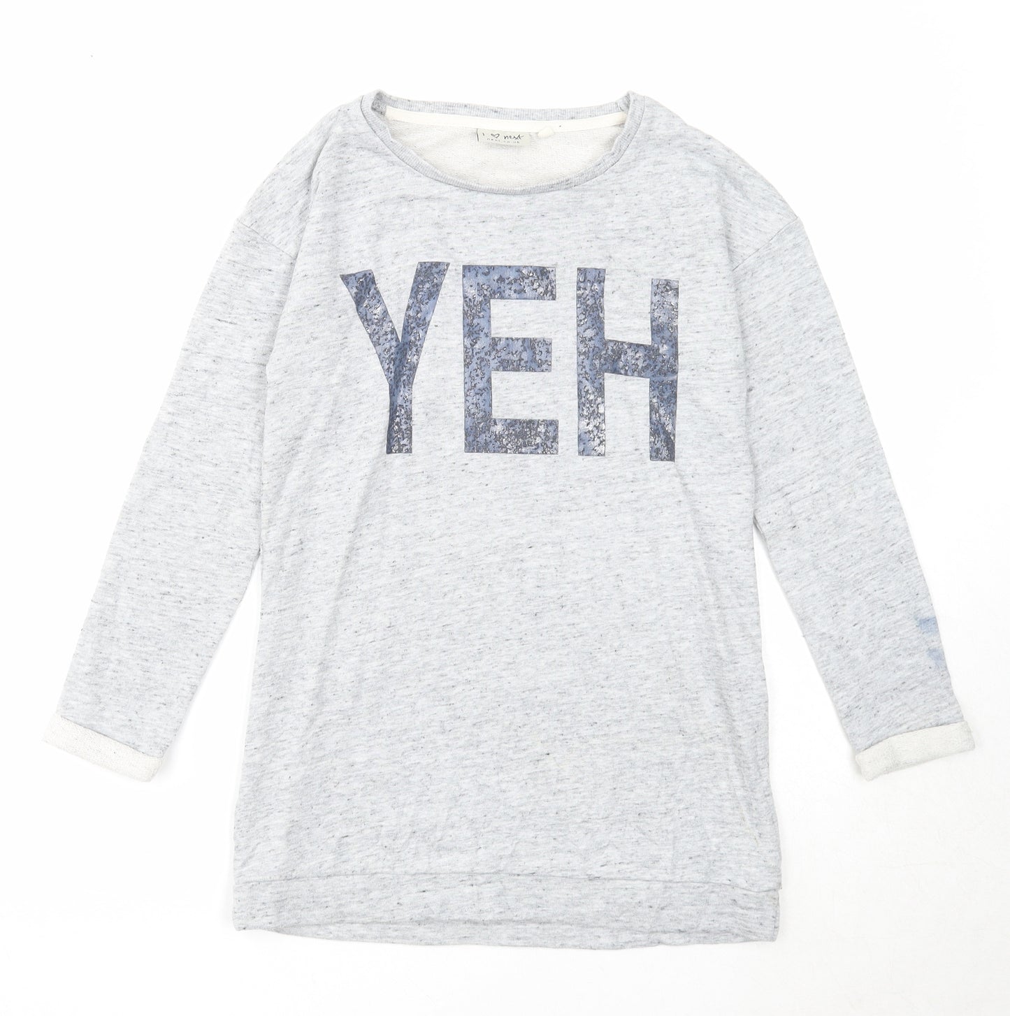 NEXT Girls Grey Cotton Pullover Sweatshirt Size 10 Years Pullover - YEH