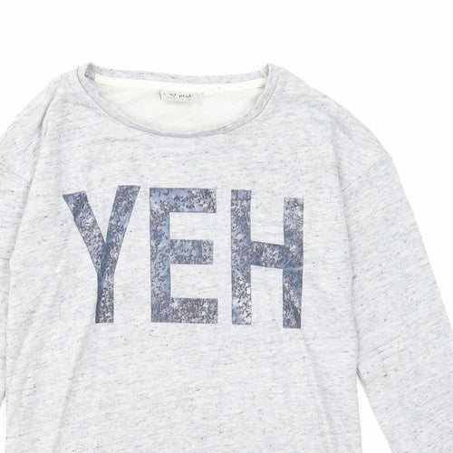 NEXT Girls Grey Cotton Pullover Sweatshirt Size 10 Years Pullover - YEH