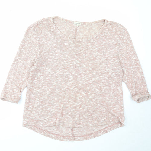 River Island Womens Pink Boat Neck Cotton Pullover Jumper Size 8