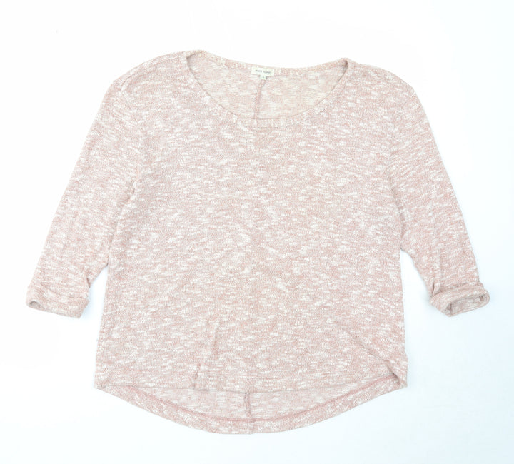 River Island Womens Pink Boat Neck Cotton Pullover Jumper Size 8