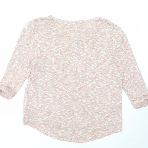 River Island Womens Pink Boat Neck Cotton Pullover Jumper Size 8