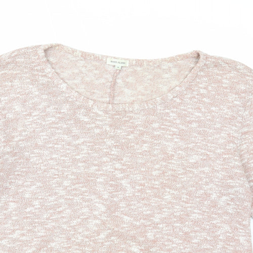 River Island Womens Pink Boat Neck Cotton Pullover Jumper Size 8
