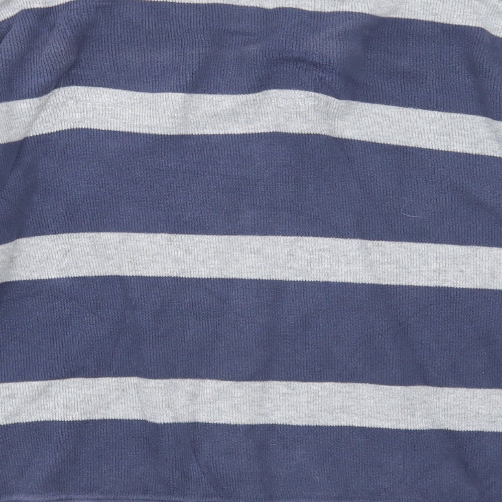 NEXT Boys Blue Round Neck Striped Cotton Pullover Jumper Size 10 Years Pullover