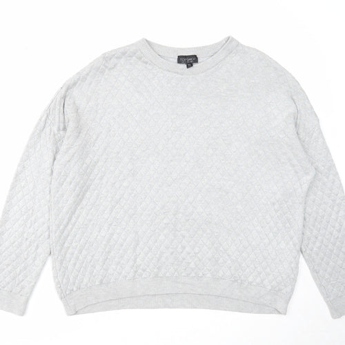 Topshop Womens Grey Acrylic Pullover Sweatshirt Size 12 Pullover