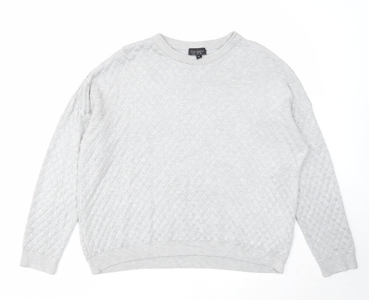 Topshop Womens Grey Acrylic Pullover Sweatshirt Size 12 Pullover