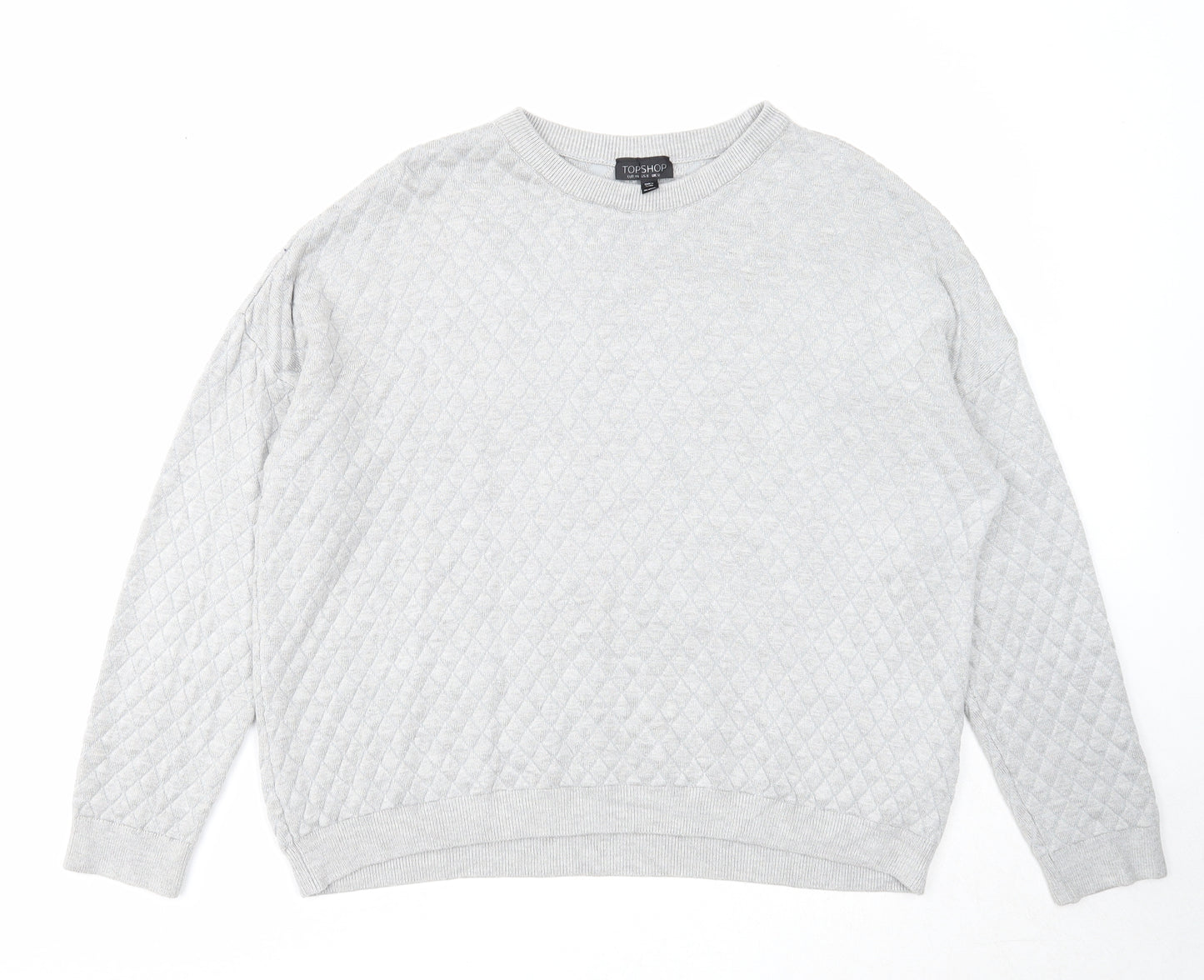 Topshop Womens Grey Acrylic Pullover Sweatshirt Size 12 Pullover