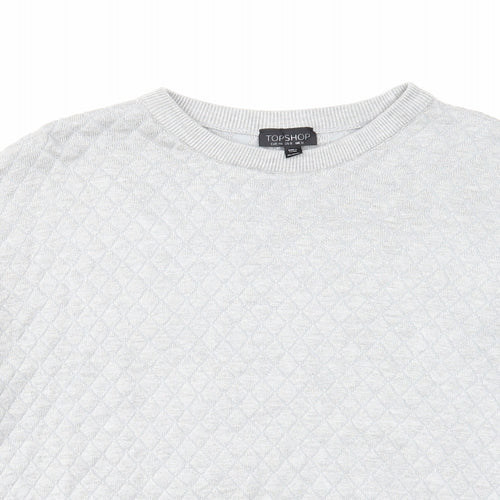 Topshop Womens Grey Acrylic Pullover Sweatshirt Size 12 Pullover
