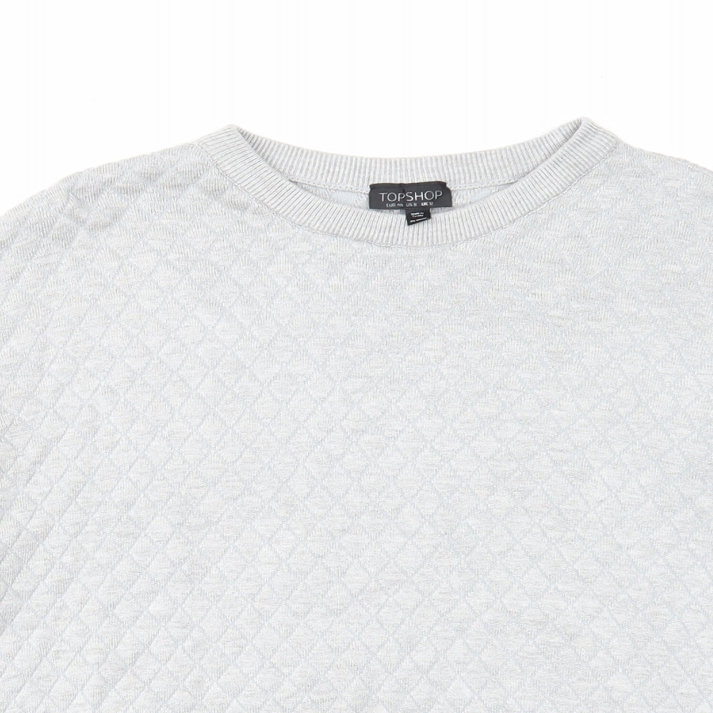 Topshop Womens Grey Acrylic Pullover Sweatshirt Size 12 Pullover