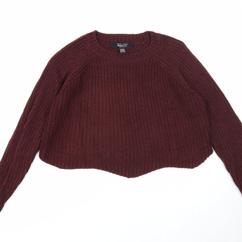 New Look Girls Purple Round Neck Acrylic Pullover Jumper Size 10-11 Years Pullover