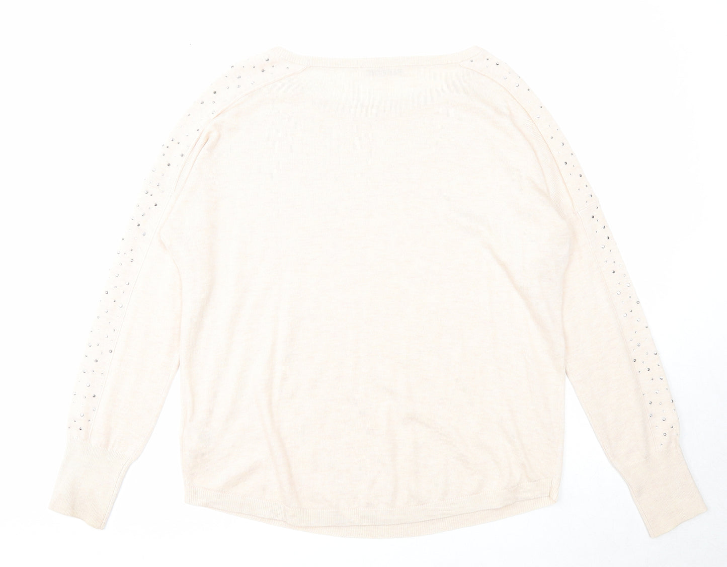 Oasis Womens Pink Boat Neck Polyester Pullover Jumper Size M