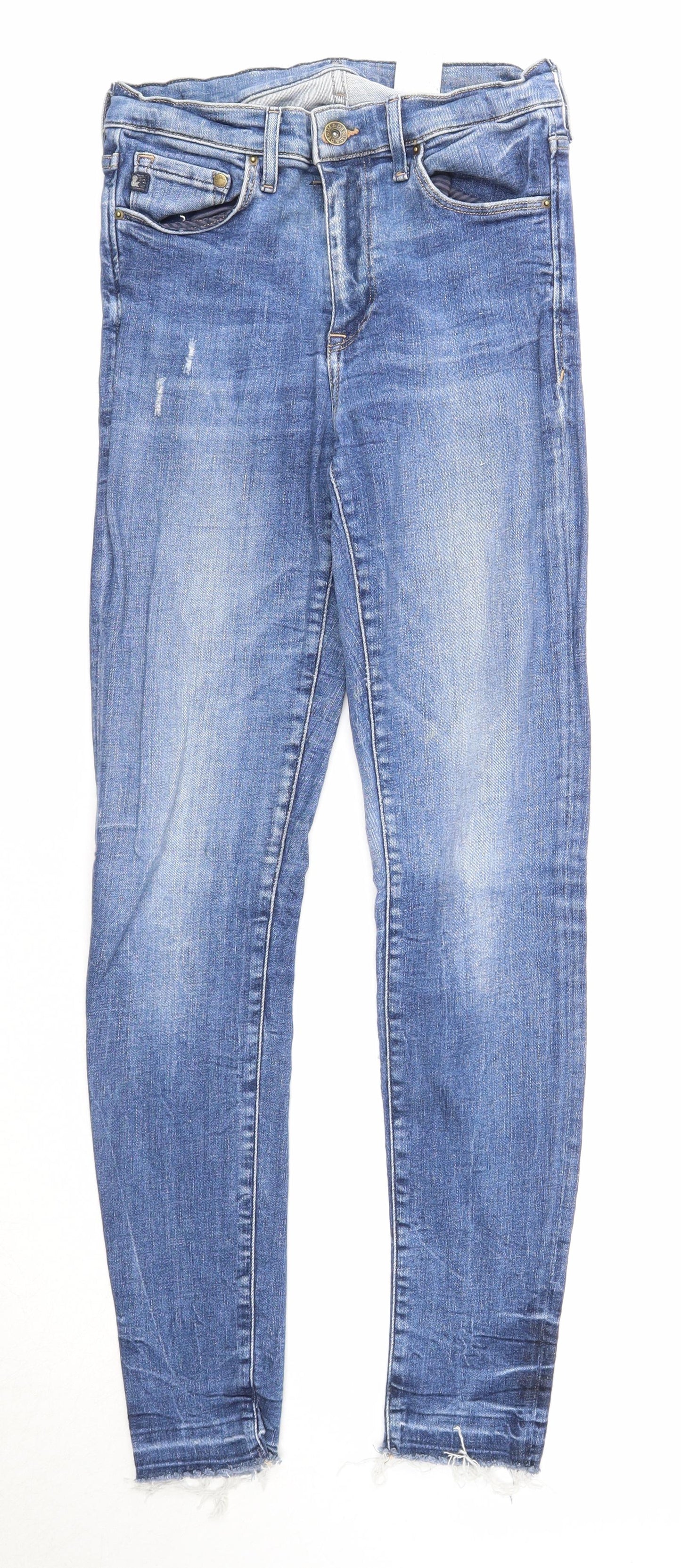 H&M Womens Blue Cotton Skinny Jeans Size 29 in Regular Zip