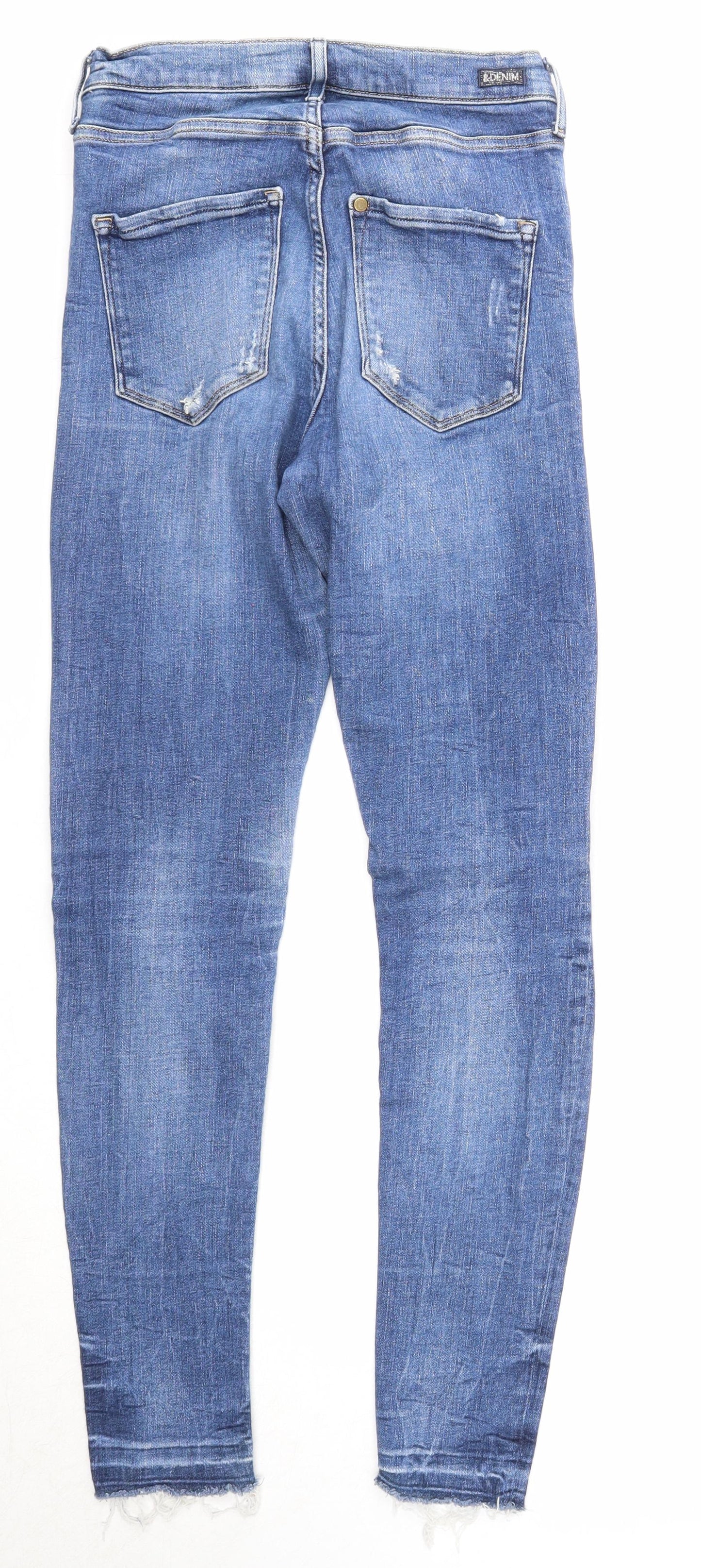 H&M Womens Blue Cotton Skinny Jeans Size 29 in Regular Zip