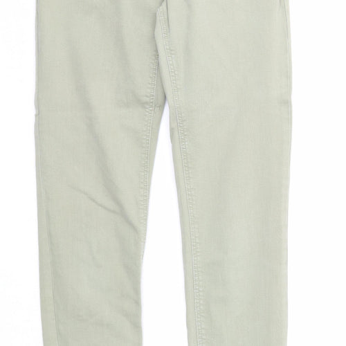 Zara Womens Green Cotton Skinny Jeans Size 8 Regular Zip - Waist 21 inches