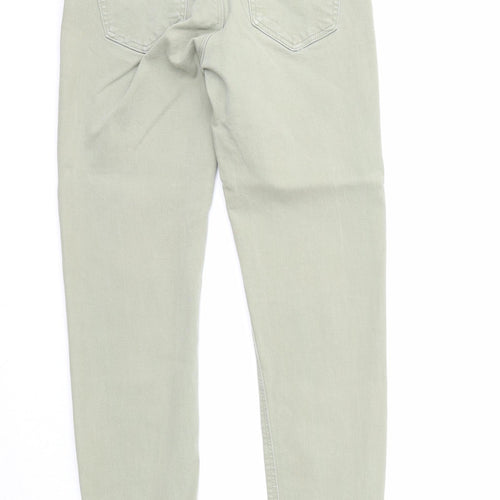 Zara Womens Green Cotton Skinny Jeans Size 8 Regular Zip - Waist 21 inches
