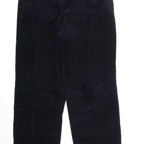 Marks and Spencer Womens Blue Cotton Trousers Size 12 Regular Zip