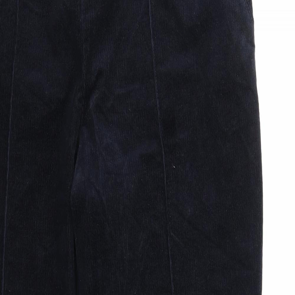 Marks and Spencer Womens Blue Cotton Trousers Size 12 Regular Zip