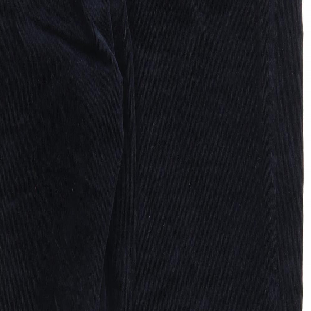 Marks and Spencer Womens Blue Cotton Trousers Size 12 Regular Zip