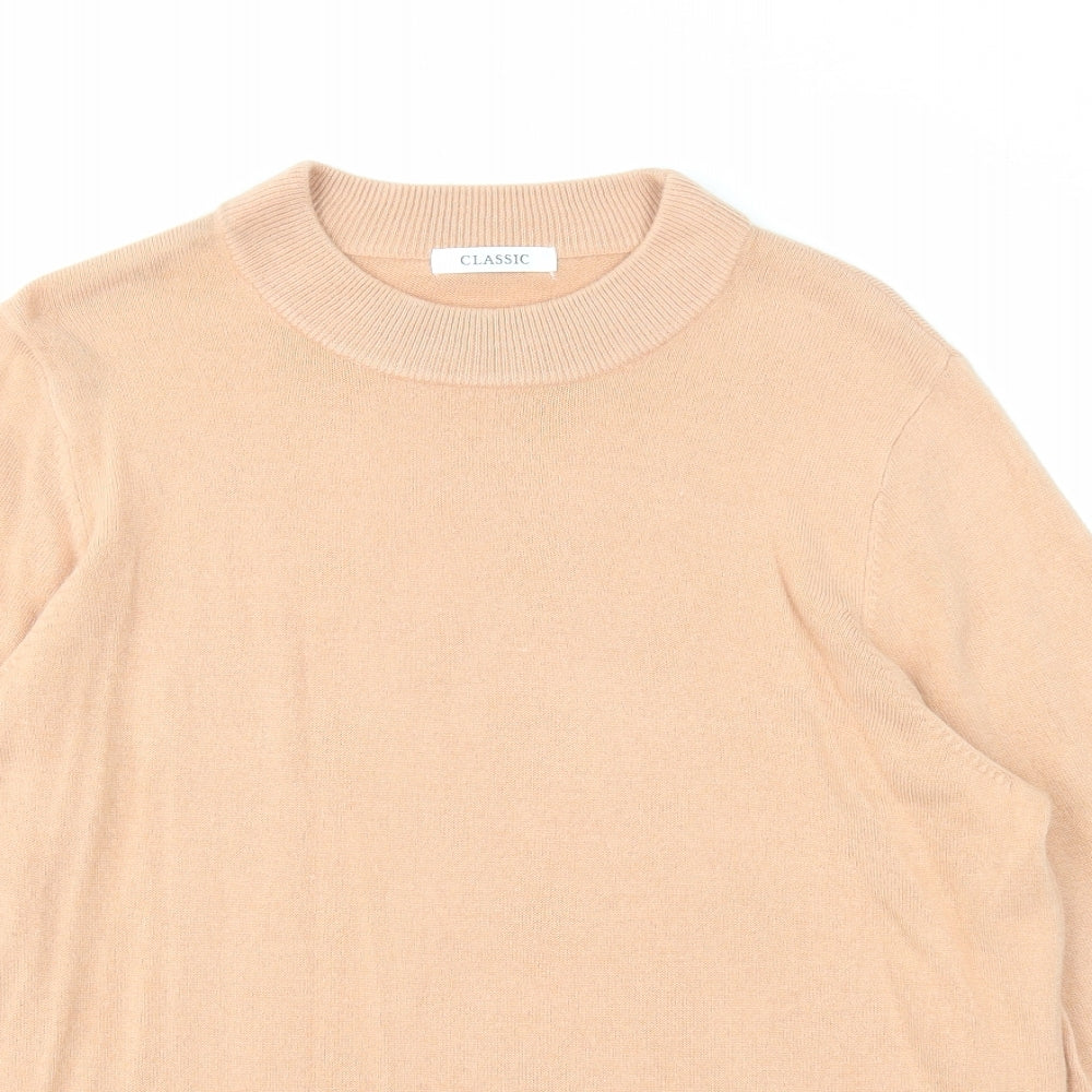 Marks and Spencer Womens Beige Mock Neck Acrylic Pullover Jumper Size 18