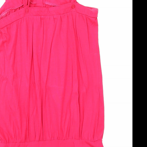 Marks and Spencer Womens Pink 100% Cotton Basic Tank Size 10 Square Neck