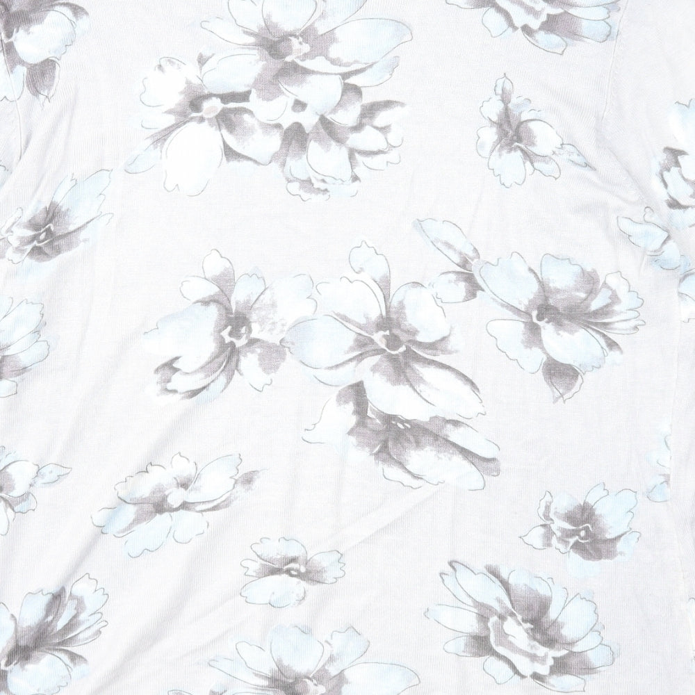 Anna Rose Womens Grey Boat Neck Floral Viscose Pullover Jumper Size XL