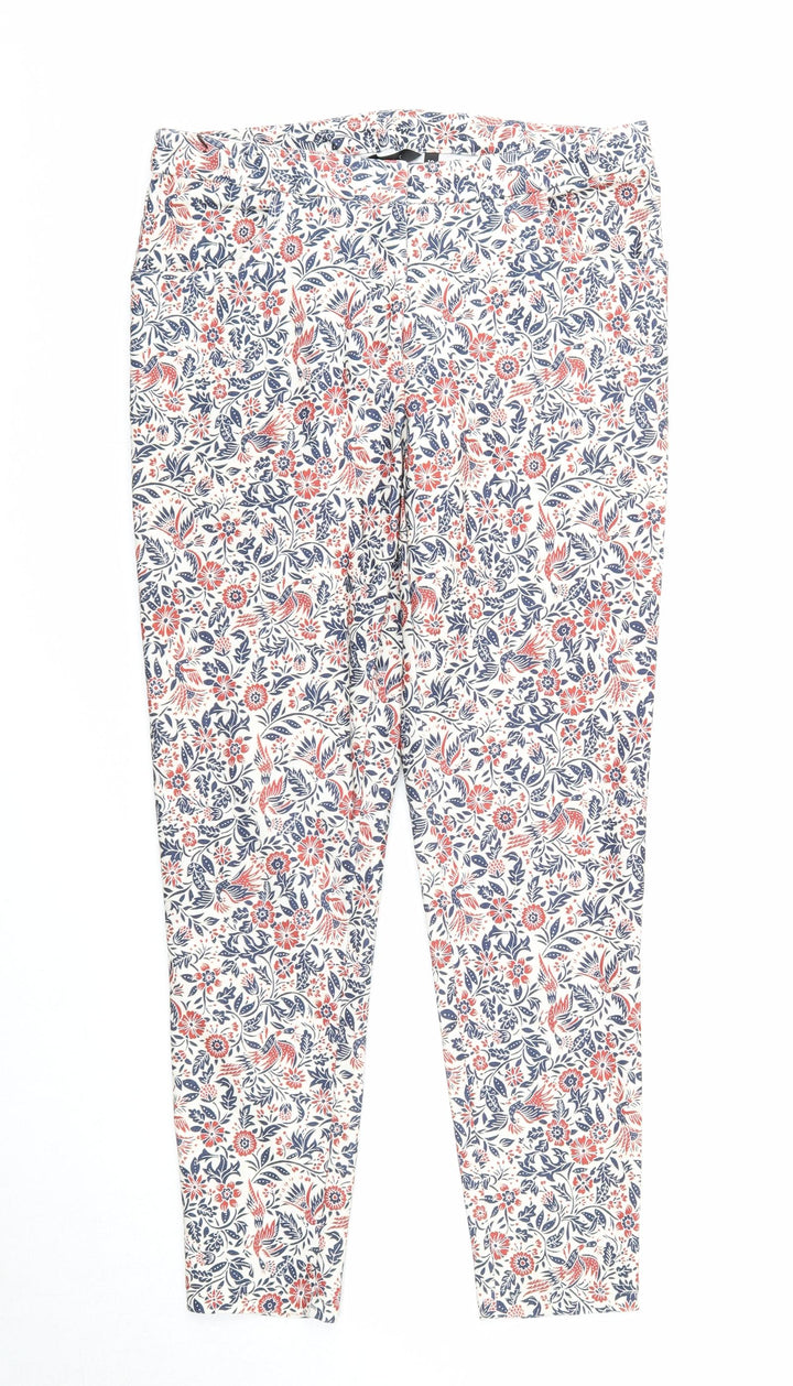New Look Womens Multicoloured Floral Polyester Trousers Size 10 Regular Zip