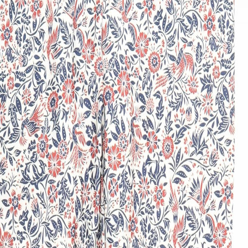 New Look Womens Multicoloured Floral Polyester Trousers Size 10 Regular Zip