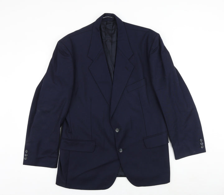 THE LABEL Mens Blue Polyester Jacket Suit Jacket Size 44 Regular