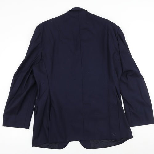 THE LABEL Mens Blue Polyester Jacket Suit Jacket Size 44 Regular