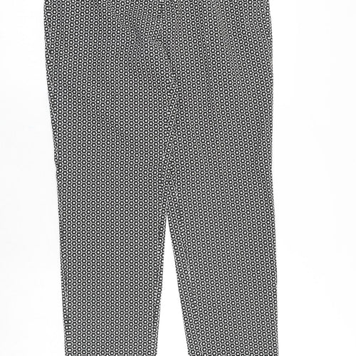 Esprit Womens Black Geometric Polyester Trousers Size 10 Regular Zip