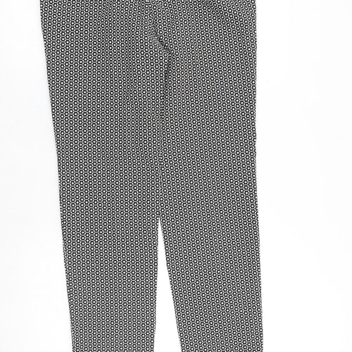 Esprit Womens Black Geometric Polyester Trousers Size 10 Regular Zip