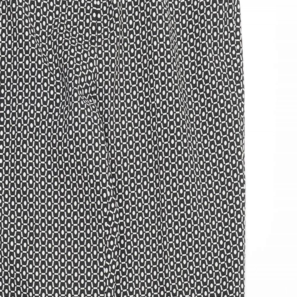 Esprit Womens Black Geometric Polyester Trousers Size 10 Regular Zip
