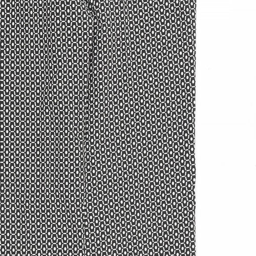 Esprit Womens Black Geometric Polyester Trousers Size 10 Regular Zip