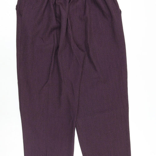 Emma Collection Womens Purple Polyester Trousers Size 14 Regular