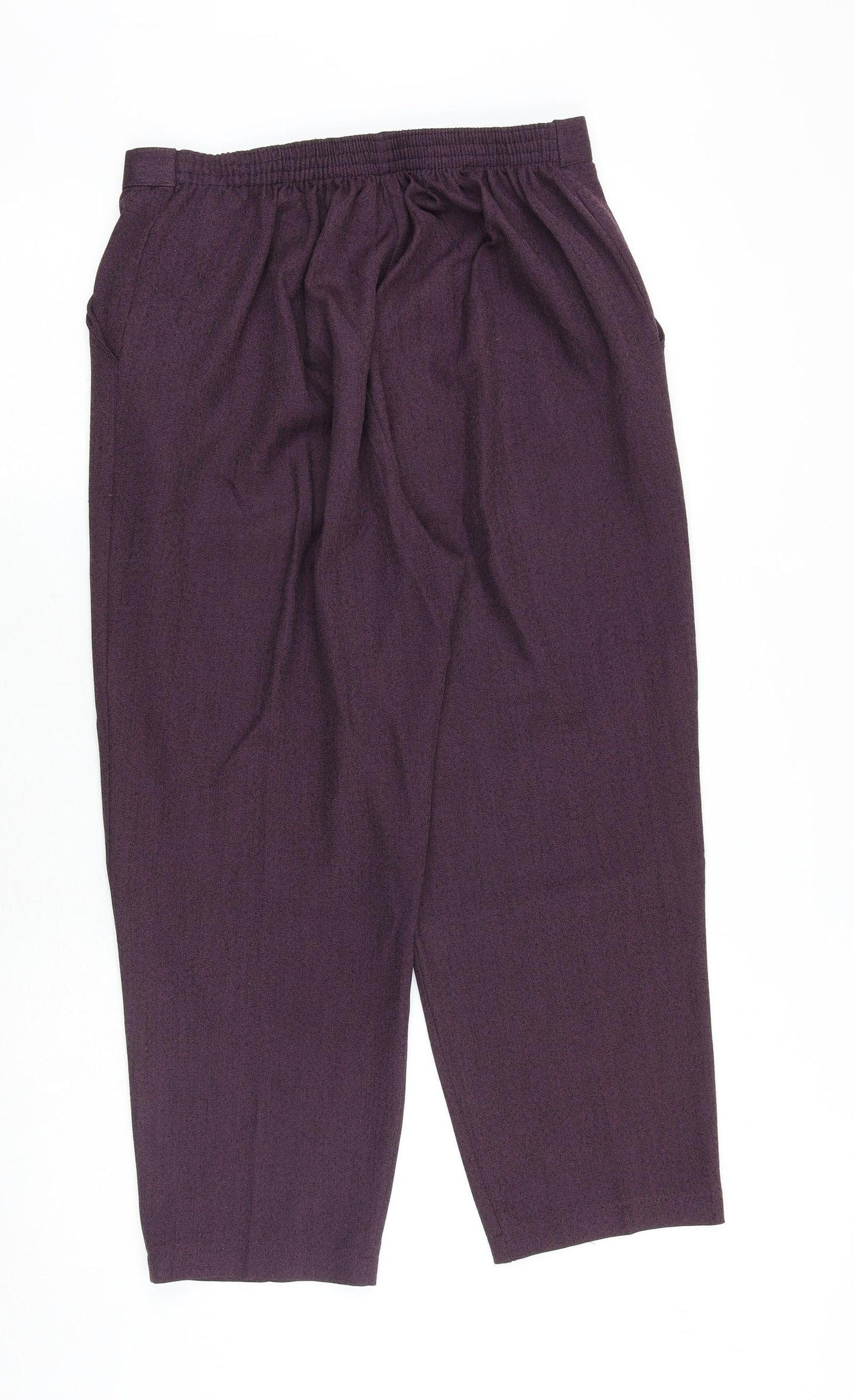 Emma Collection Womens Purple Polyester Trousers Size 14 Regular