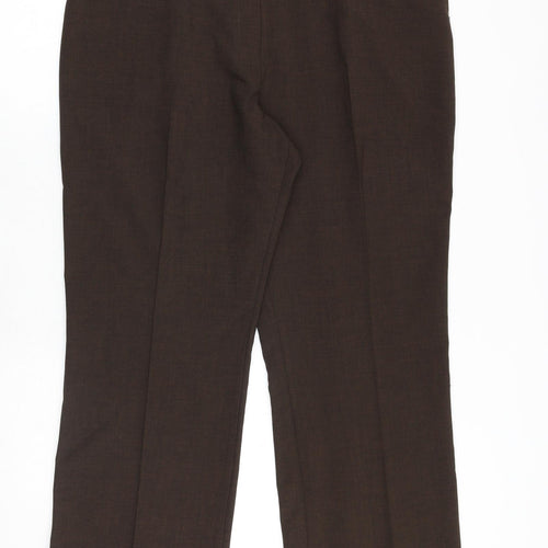 Impressions Womens Brown Polyester Trousers Size 20 Regular Button