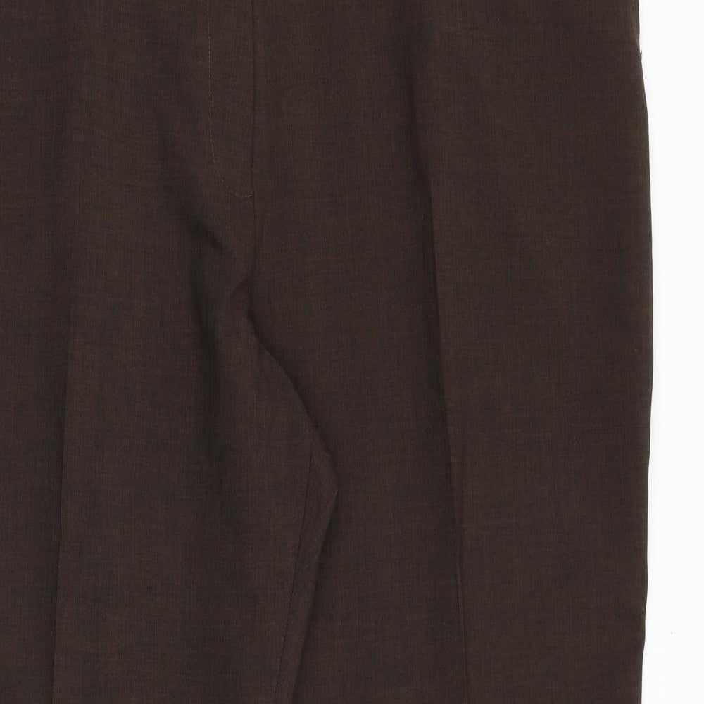 Impressions Womens Brown Polyester Trousers Size 20 Regular Button